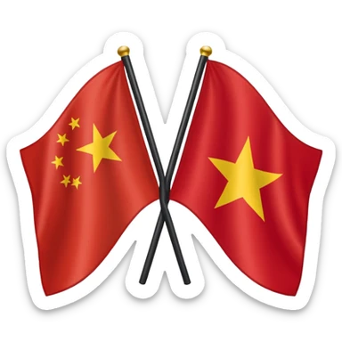 Half and Half company flag, left Japen right VIetnam sticker