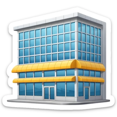 Edifício de Supermercado🛒de Frente Por Fora e Com Fachada  sticker