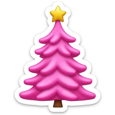 pink christmas tree sticker