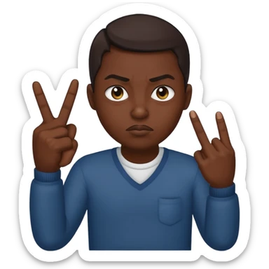 Middle finger mean mugging sticker