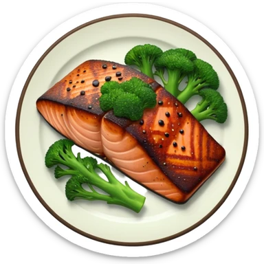 Blackened salmon with broccoli  sticker