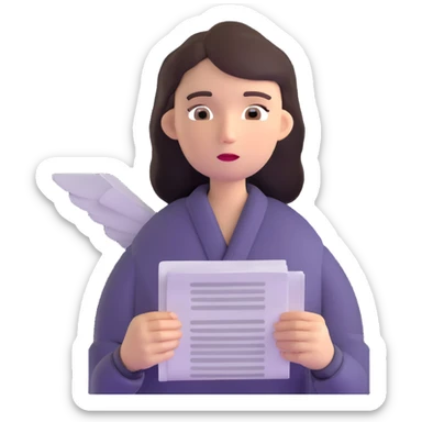 tired woman with flying papers around her sticker