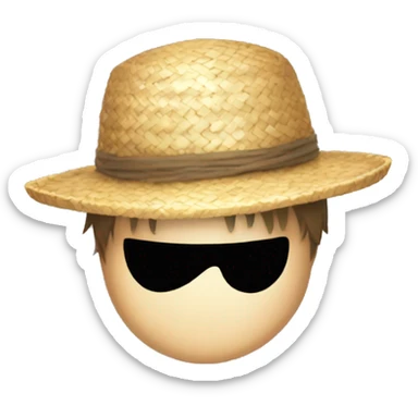 Luffy's straw hat in One Piece sticker