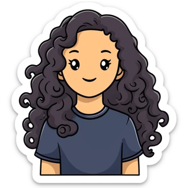 pretty black girl with long curly hair sticker