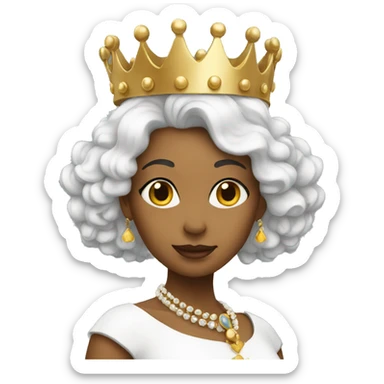 queen white sticker