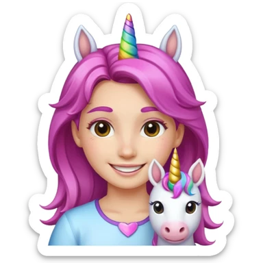 unicorn face scout girl sticker