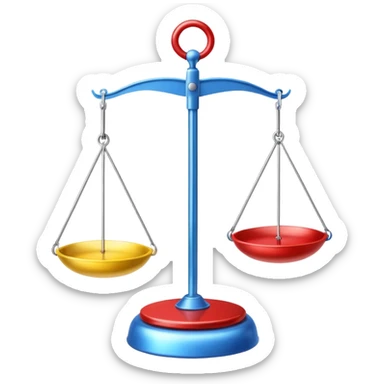 Hanging Balance Scale red blue yellow  sticker