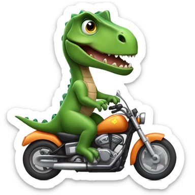 dinosaurio en una motocicleta  sticker