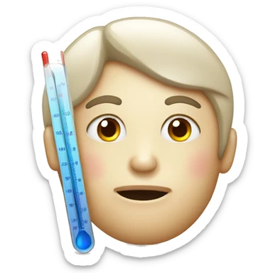 human face, fever, high temperature thermometer sticker