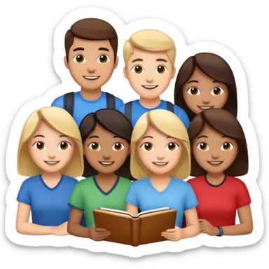 educational project, group of students sticker