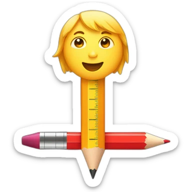 scale pencil and designer sticker