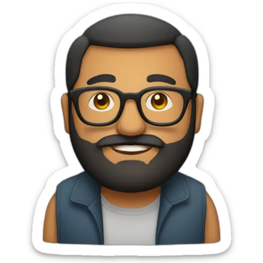 chubby-indian-guy-with-long-beard-and-glasses-and-very-short-hair sticker