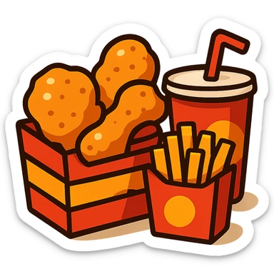 fried chicken meal sticker