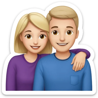 Couple hugs on photobooths sticker