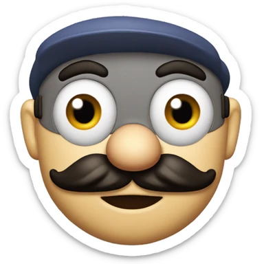 super mario with derp eyes and a bigger mustache sticker