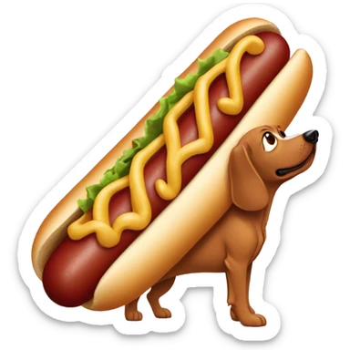 Perro salchicha disfrazado de hotdog sticker