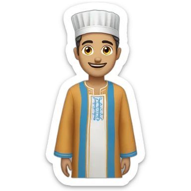 The man of Chefchaouen is a traditional Moroccan costume sticker