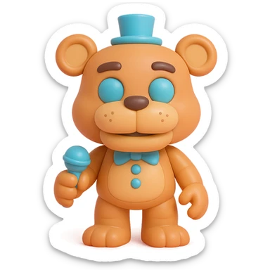 Freddy from Five Nights at Freddy's, highly detailed, vinyl figure style sticker