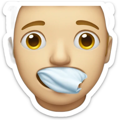 A sneezing guy whose snot flew out sticker
