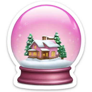 Pink Christmas snowglobe sticker