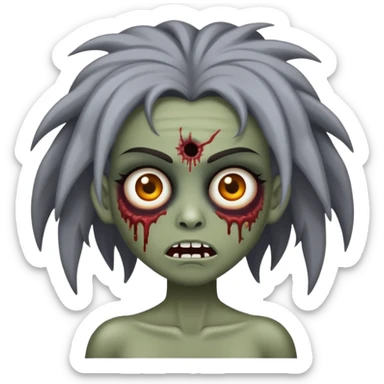 crie uma garota zumbi de cabelo crespo sticker