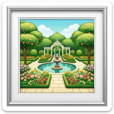 garden," "pleasure-garden," on polaroid sticker