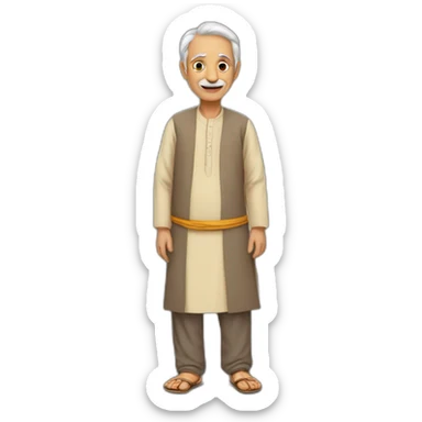 old man  standing ,wearing the dhooti and kurta  sticker