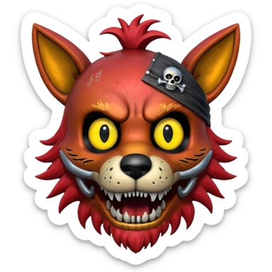 The head of Foxy of five nights at Freddy sticker