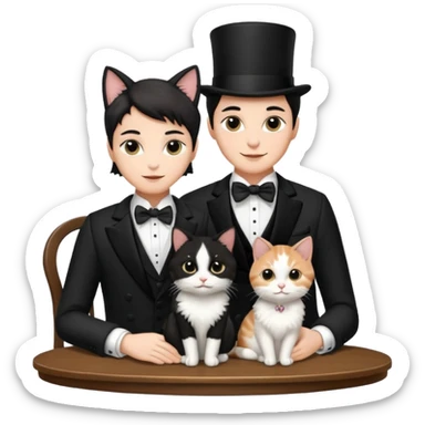 magician couple and th@ClashOfClansShopNo1eir pet cat sticker