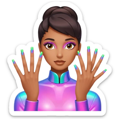 futuristic nail artist sticker