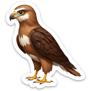 Create a single emoji of a Hawk in full body, shown at a slight side angle in a natural, characteristic pose. Cute and stylized like an emoji, but clearly recognizable.
 sticker
