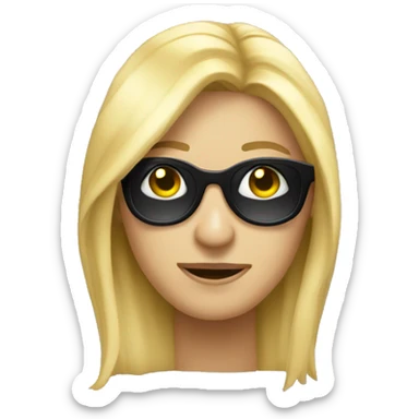 Emoji de una cantante rubia con lentes de sol sticker