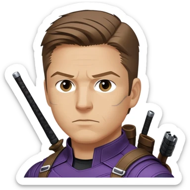 hawkeye clint barton portrait marvel, brown hair from captain america: civil war sticker
