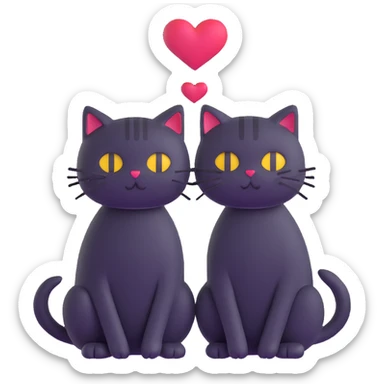 two emo cats in love sticker
