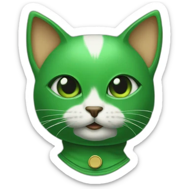 kitten wearing a green stanley ipkiss mask from the film the mask sticker