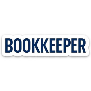 the word BOOKKEEPER in a clear and creative style, suitable for a logo or icon sticker