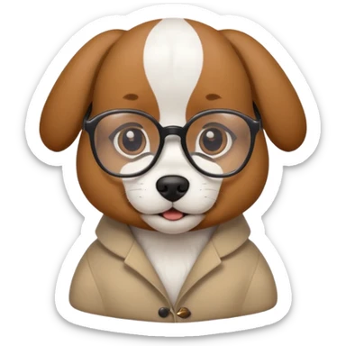 Dog with glasses sticker