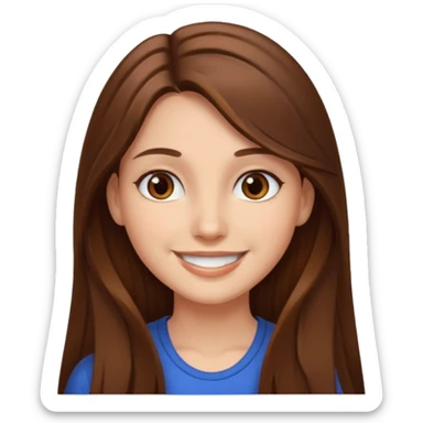 A girl. With long brown hair brown eyes tall beautiful  sticker