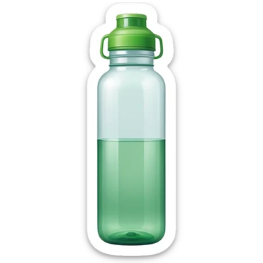 squared shape water bottle in green color, make sure the width and height if image must be equal in size, no need to add face, no emoji,  sticker