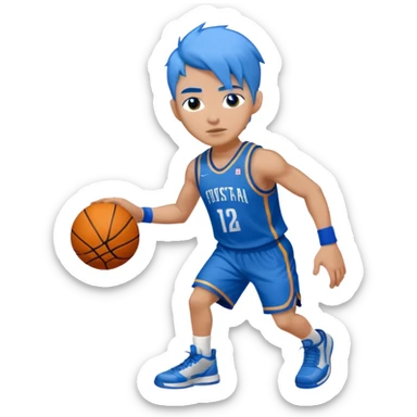 basketball player with blue hair sticker