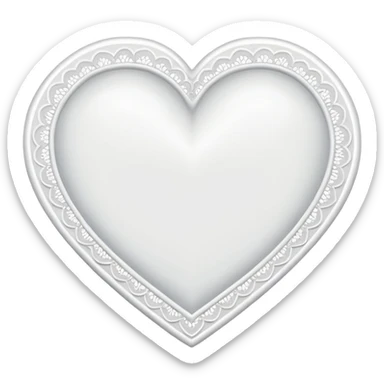 White heart with a lace white border sticker