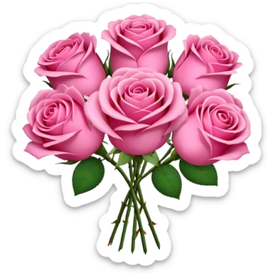 Valentines Day all pink flowers sticker