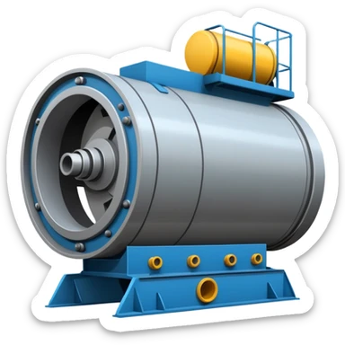 Emoji-style illustration of a tunnel boring machine, flat vector look, bold outlines, minimal details, no background sticker