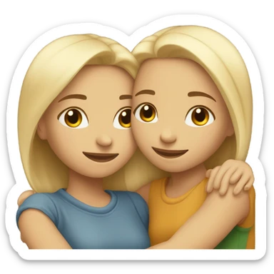 Two girls light skin girls hugging  sticker