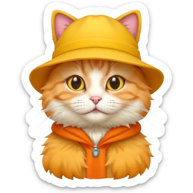 cat with yellow hats sticker