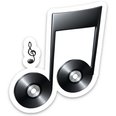 music note with a music disc sticker
