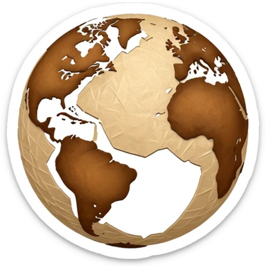 Papier-Mâché only Globe , with more paper feel sticker