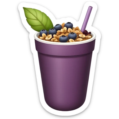 Vaso con açai, que lleve granola plátano arándanos y frutillas sticker