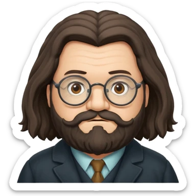 Professor Rubeus Hagrid wearing glasses sticker