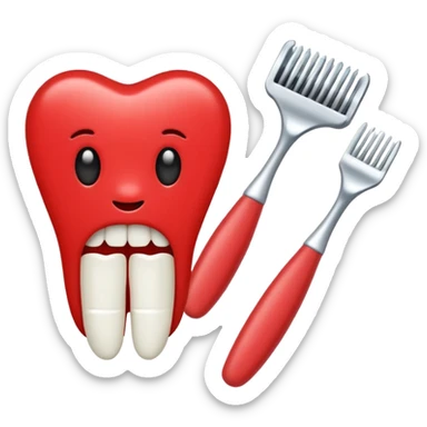cepillo de dientes rojo sin cara sticker
